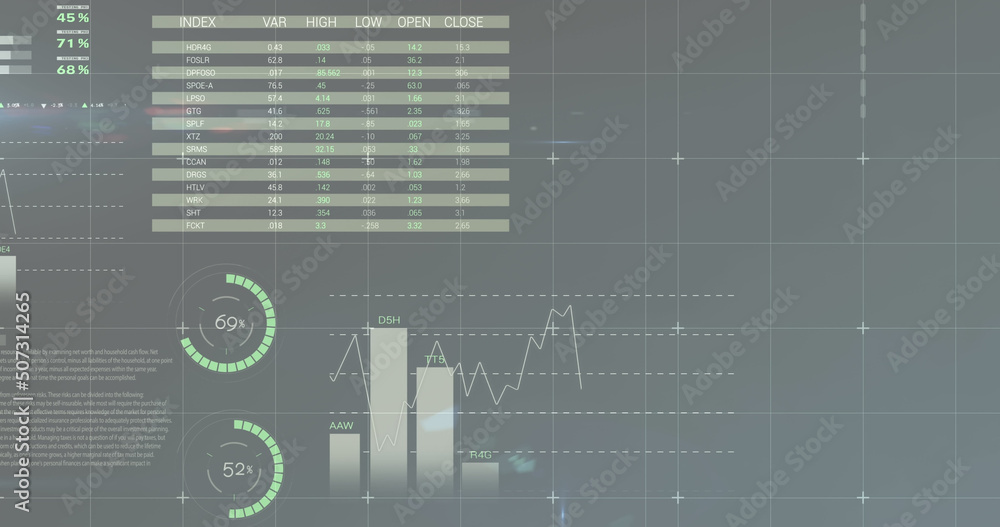 Image of data processing over grey background