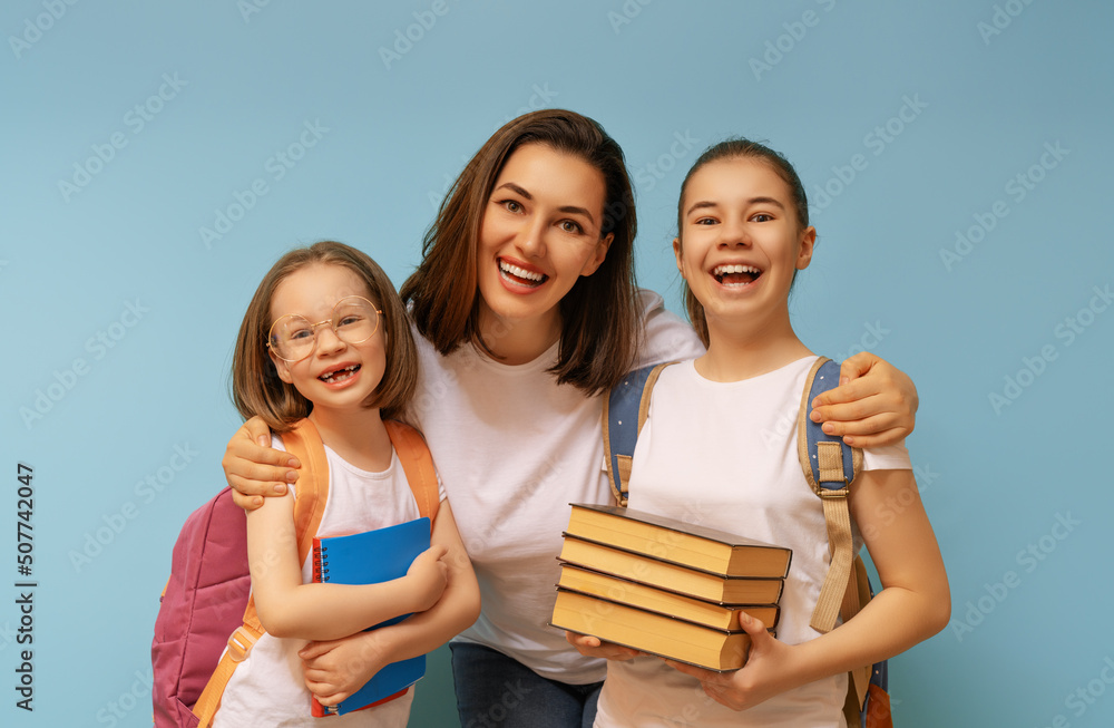 schoolers children and their mother