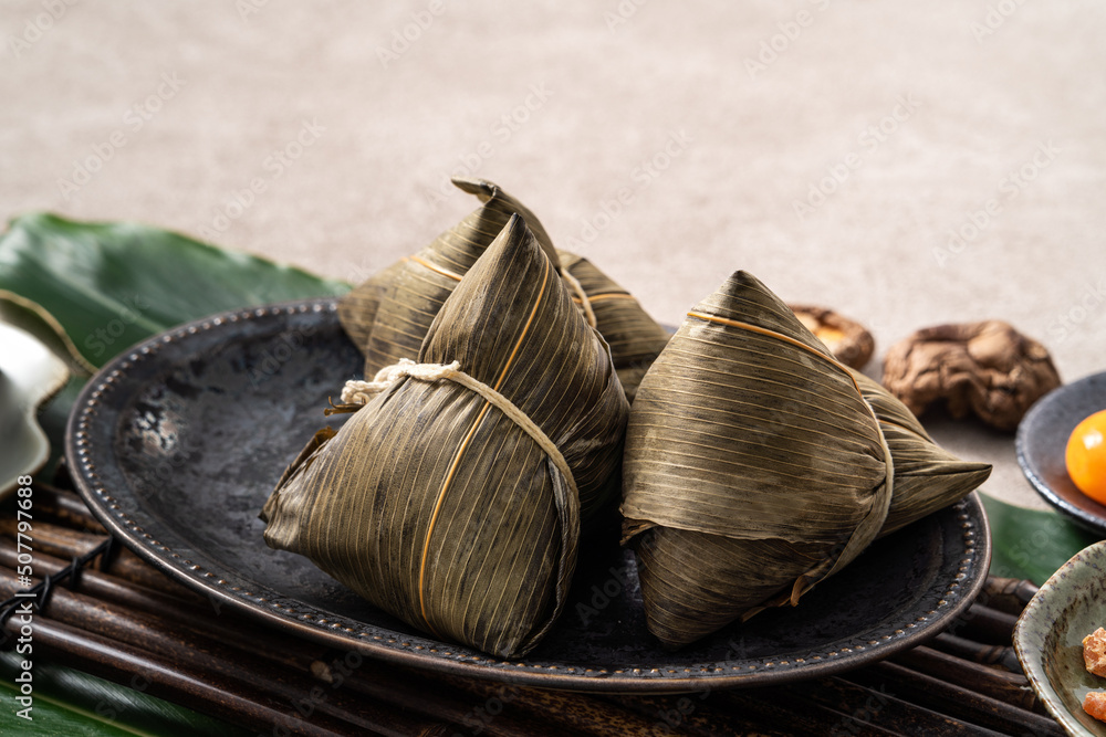 Zongzi. Rice dumpling for Duanwu Dragon Boat Festival food.