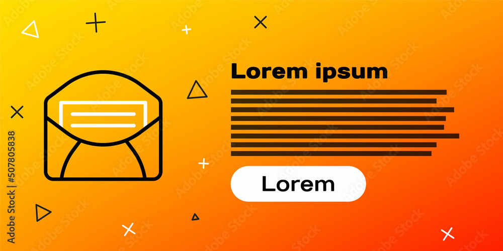 行邮件和电子邮件图标在黄色背景上隔离。信封符号电子邮件。电子邮件标志。
