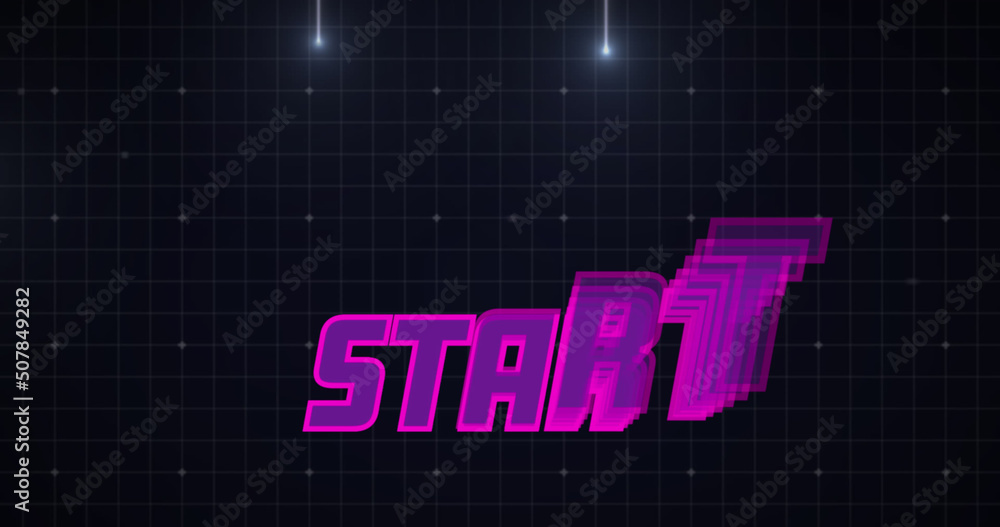 Start text and futuristic background