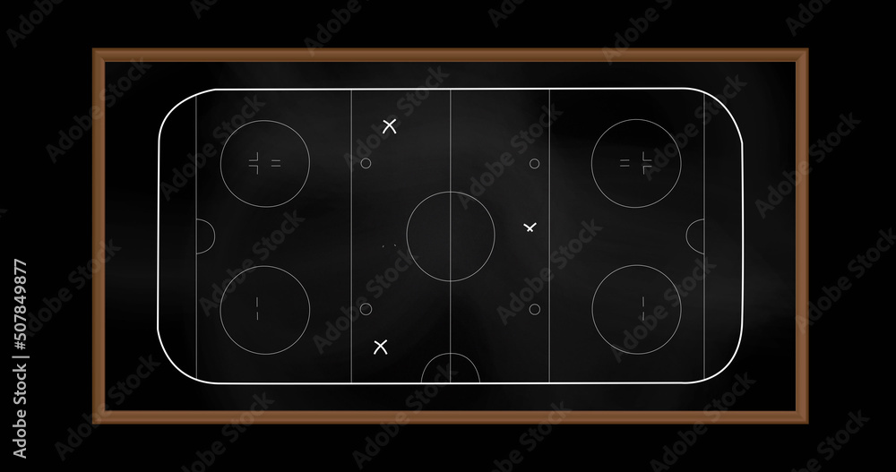 Image of game plan on blackboard