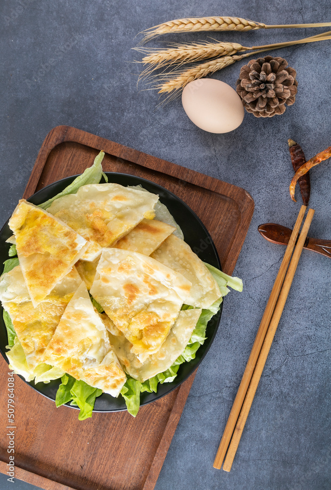 Traditional Chinese snack egg filling cake