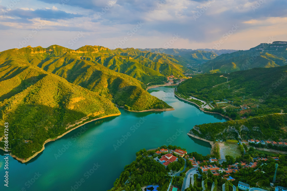 scenery with mountains and rivers 