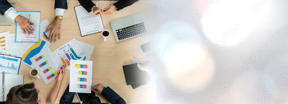 Business people group meeting shot from top widen view in office . Profession businesswomen, busines