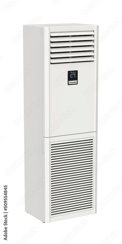 Big floor standing air conditioner isolated on white background