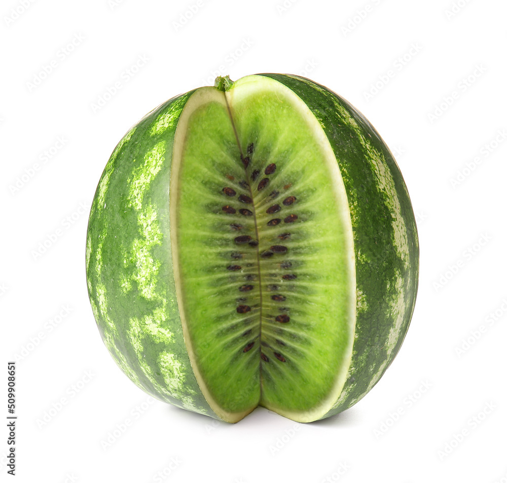 Ripe watermelon isolated on white background