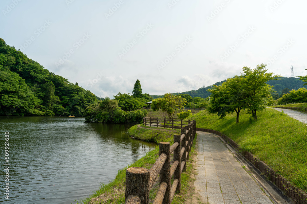 亀山湖　遊歩道