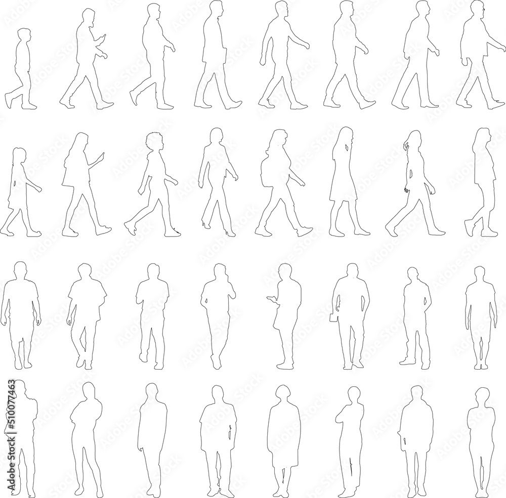 silhouette people on white background ,illustration