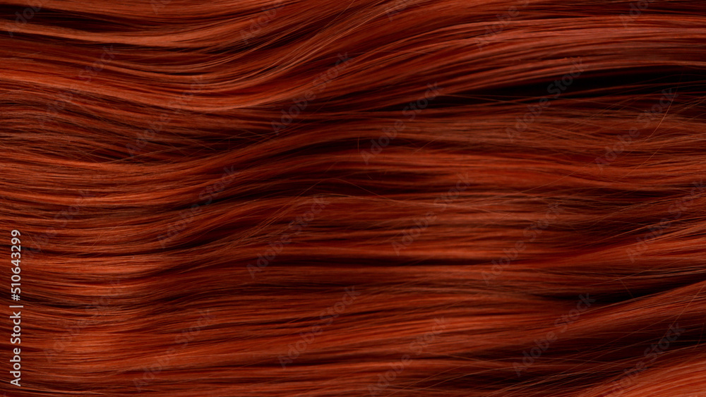 Closeup on luxurious redhair texture.