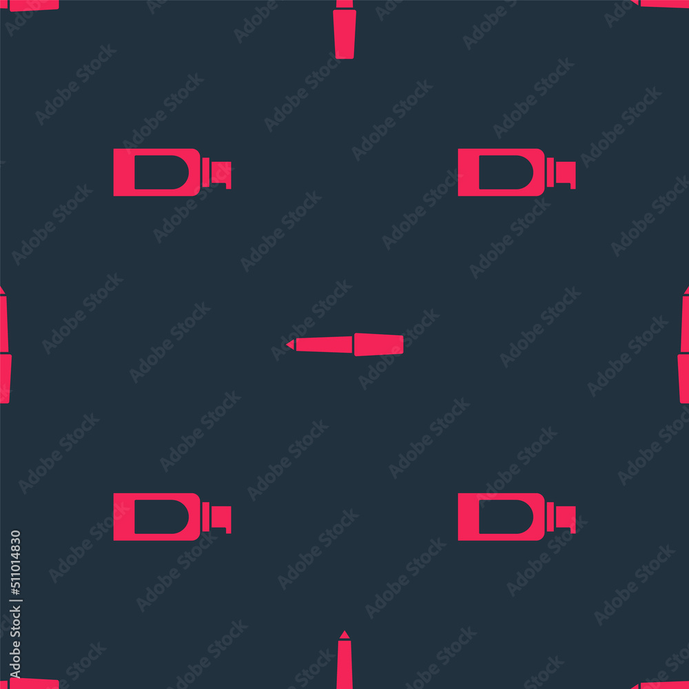 Set Spray can for hairspray and Nail file on seamless pattern. Vector