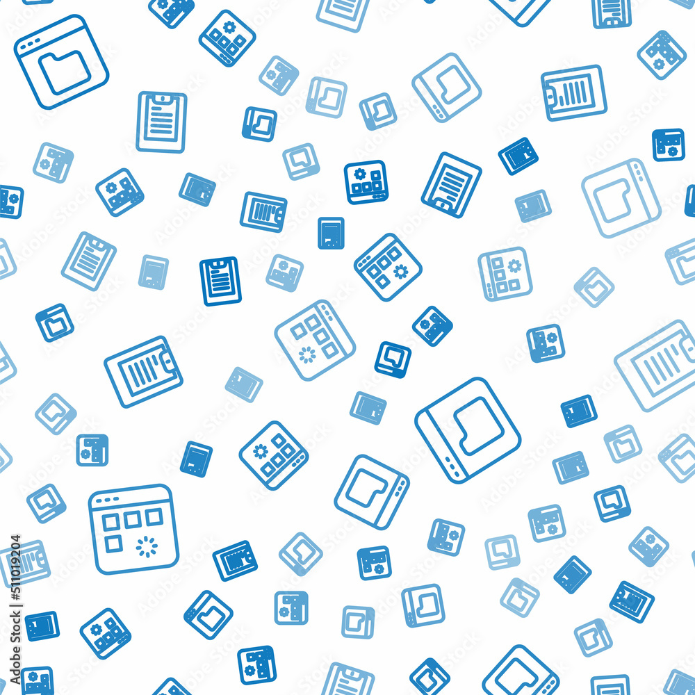 Set line Loading data window, Browser files and Server, Data report on seamless pattern. Vector