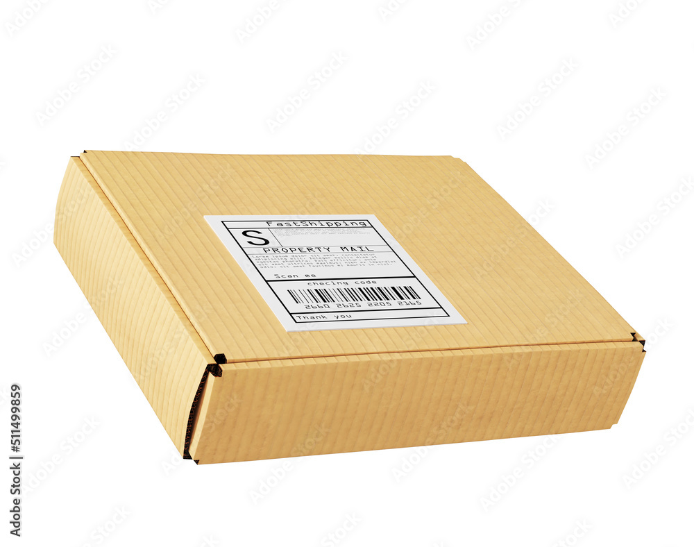 Mail package on a white background. 3d illustration