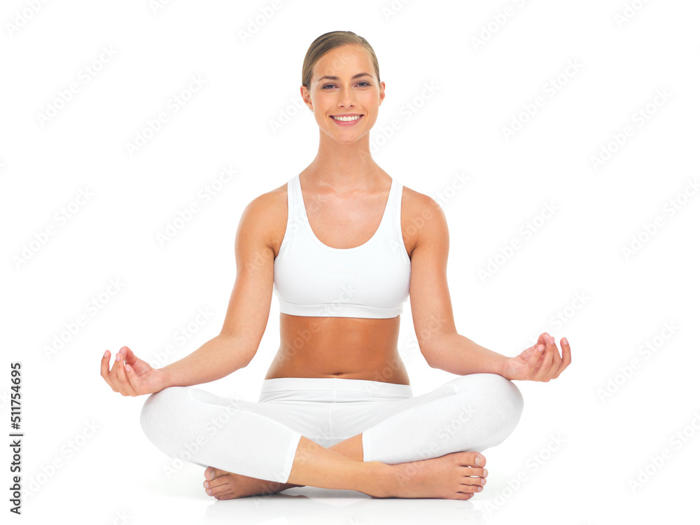 Meditating can change your mood completely. Portrait of an attractive young woman practicing the art