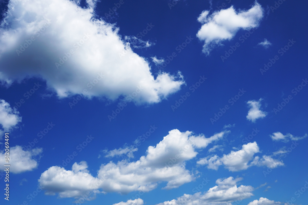 Blue sky with small cumulus clouds