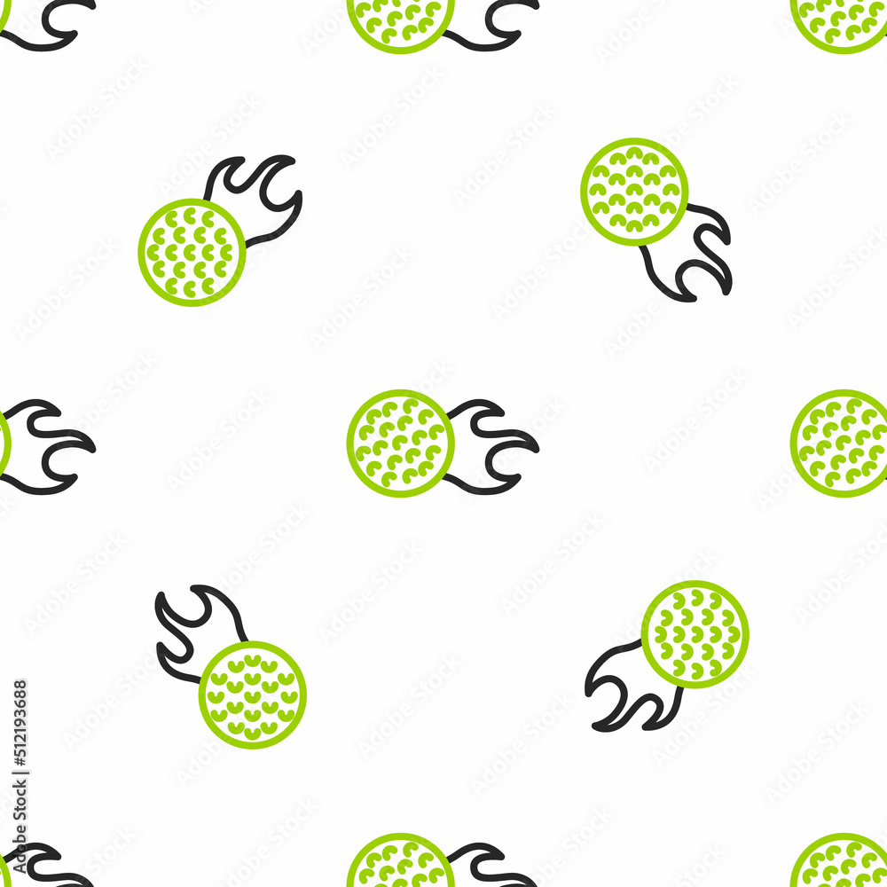 Line Golf ball icon isolated无缝图案，白色背景。Vector