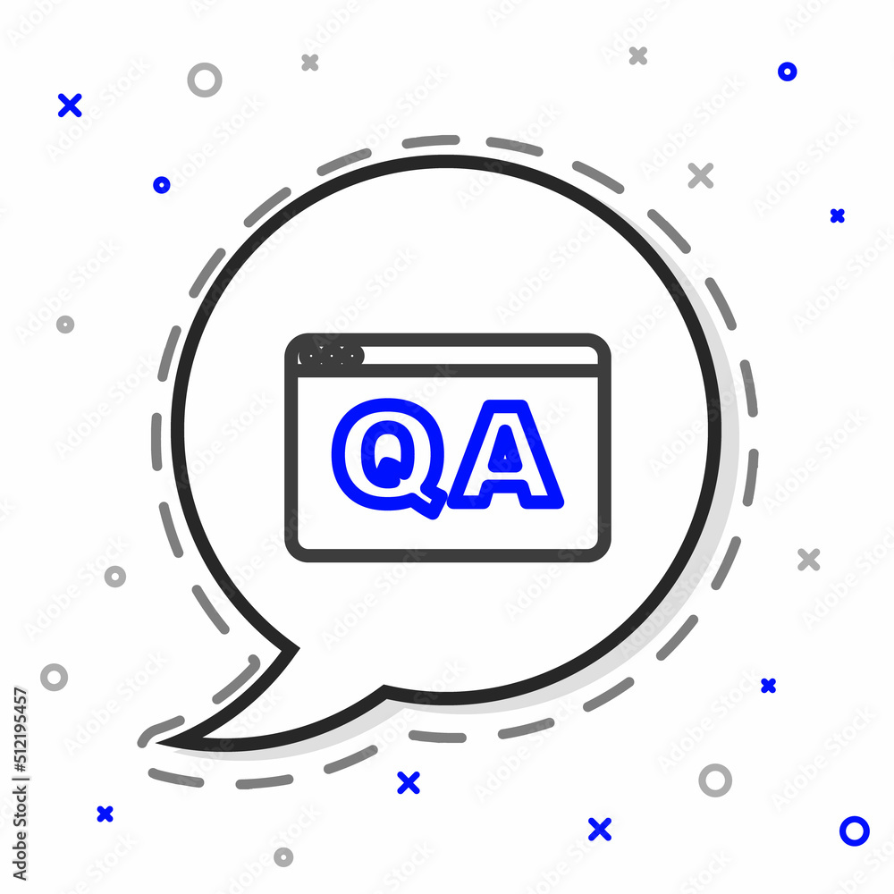 Line Speech bubbles with Question and Answer icon isolated on white background. Q and A symbol. FAQ 