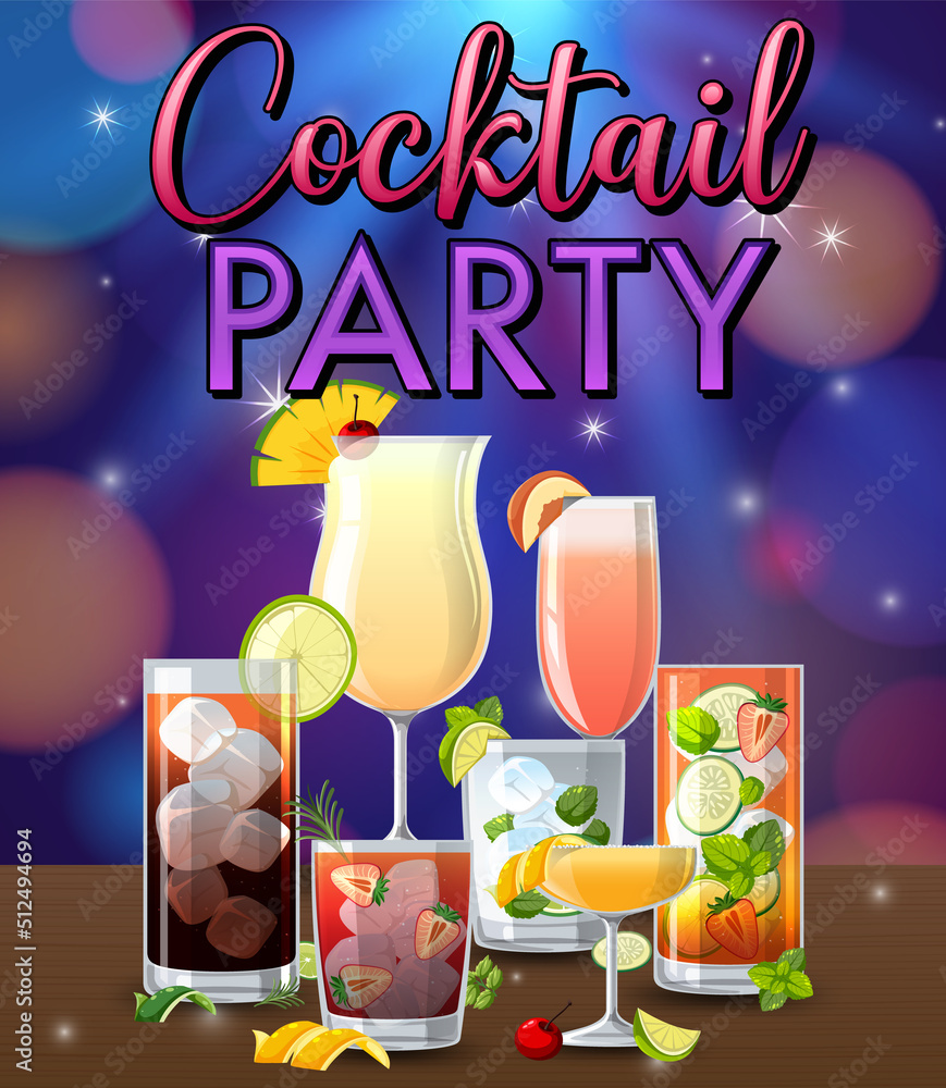 Cocktails Party Sparkling Background