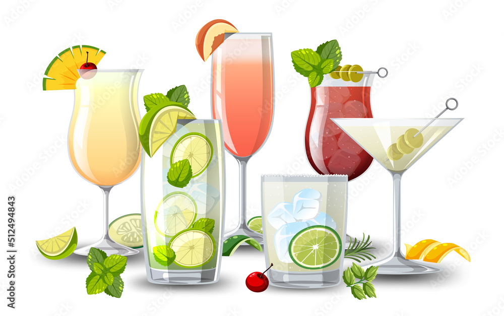 Different types of cocktails