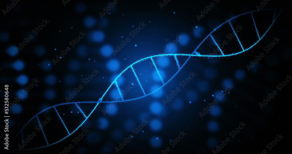 Image of dna strands on black background