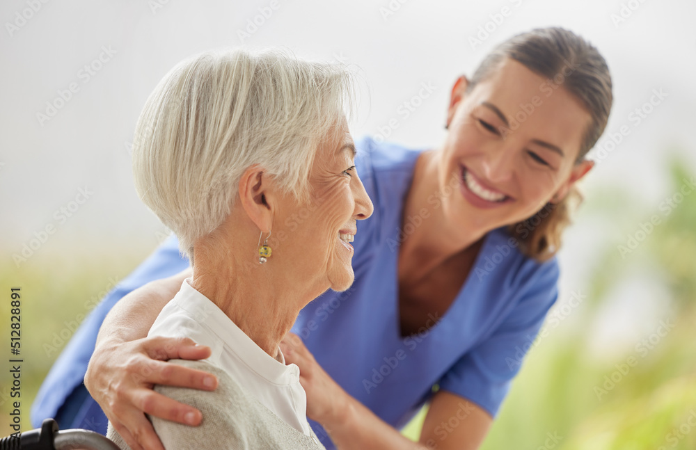 Friendly nurse doctor offering patient support during recovery. A loving caregiver taking care of he