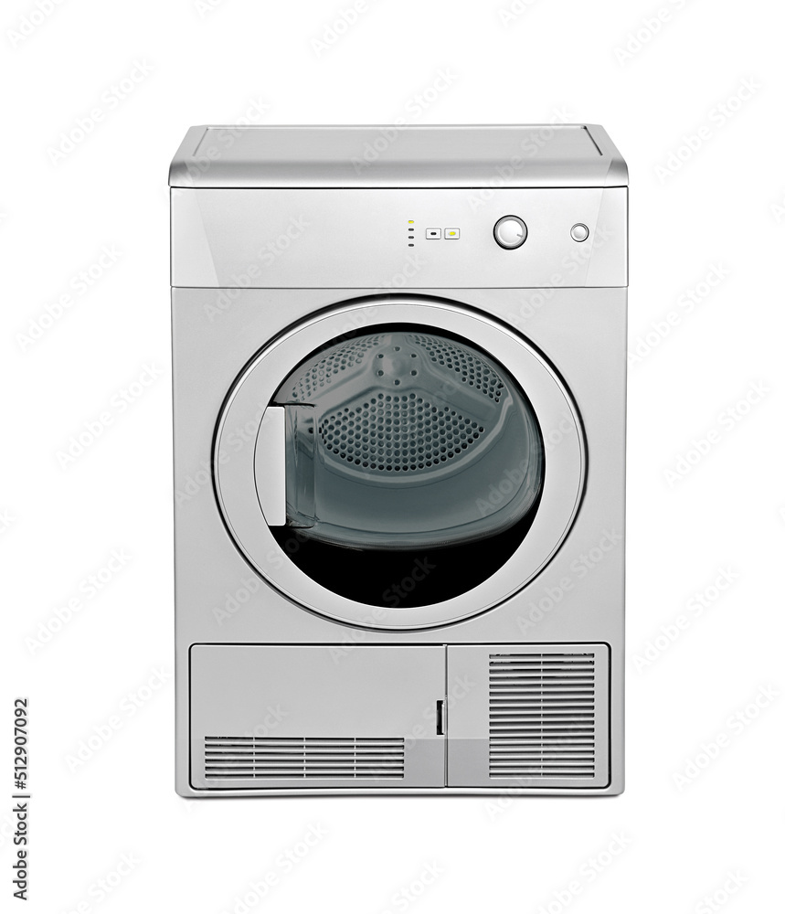 Dryer machine on white background