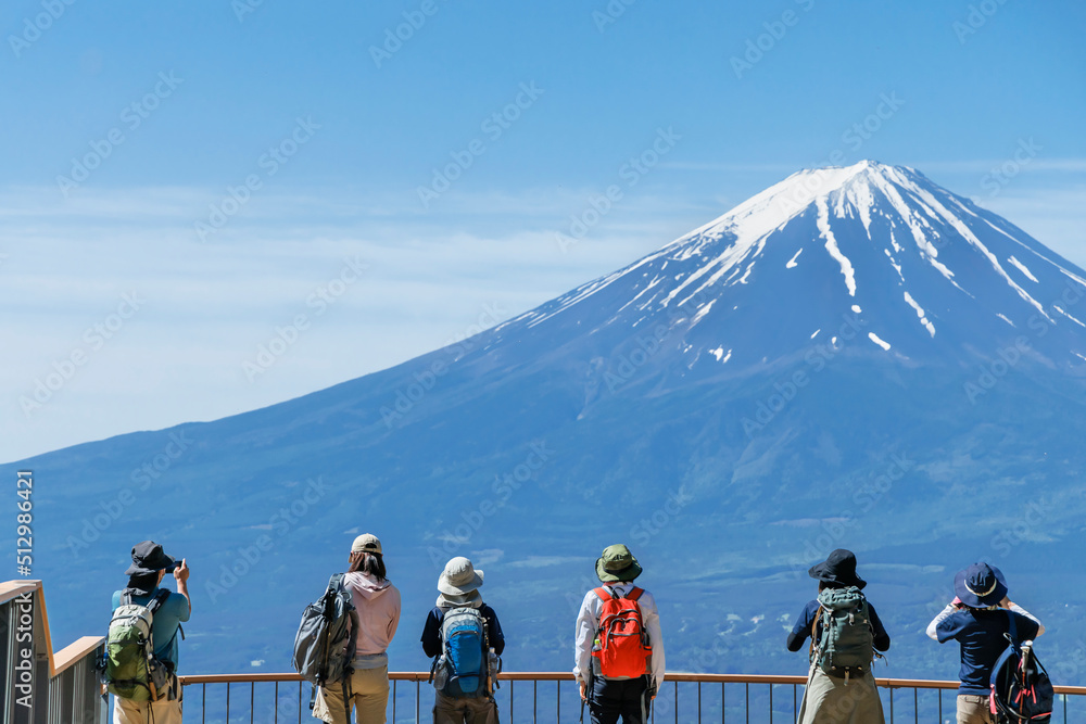 新緑が綺麗な新道峠から見える富士山