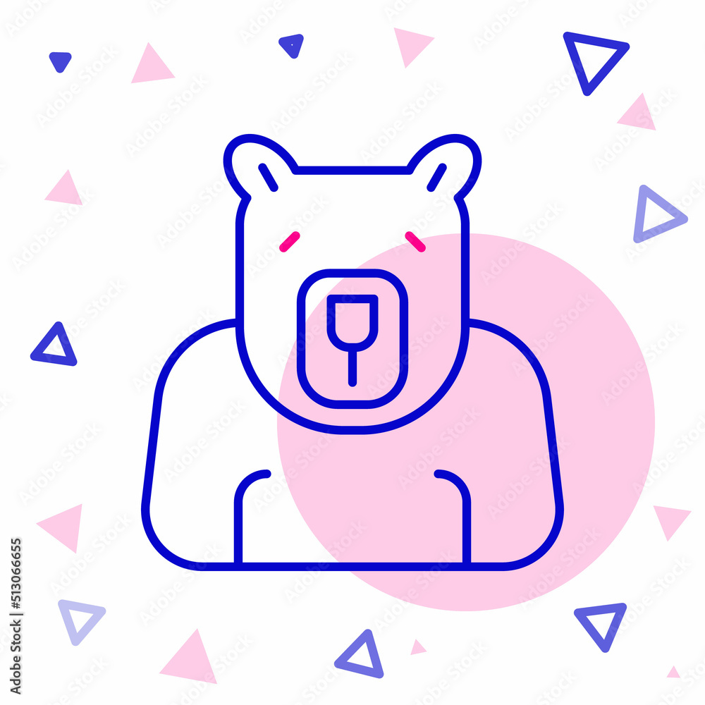 Line Polar bear head icon isolated on white background. Colorful outline concept. Vector