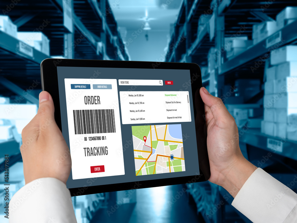 Delivery tracking system for e-commerce and modish online business to timely goods transportation an