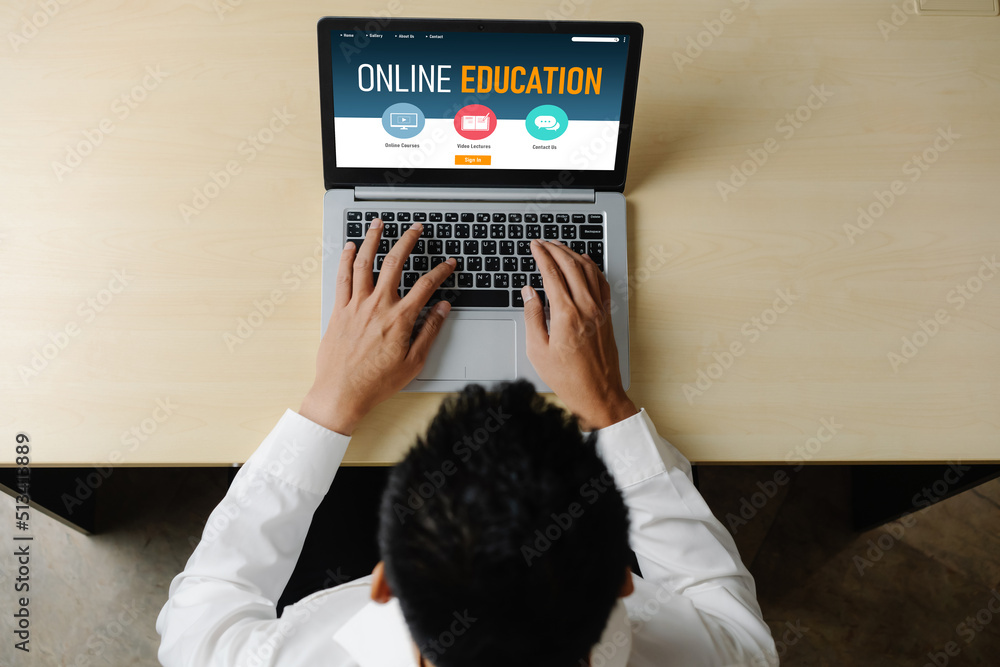 E-learning website with modish sofware for student to study online on the internet network