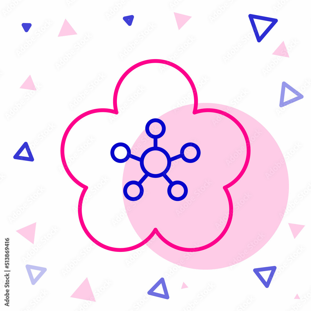 Line Lotus flower icon isolated on white background. Colorful outline concept. Vector