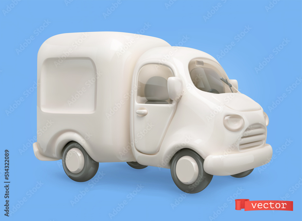 Car 3d vector cartoon icon