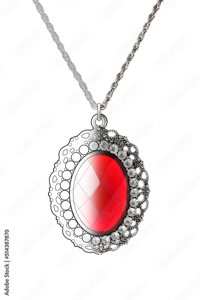 Beautiful pendant on white background. Jewelry design