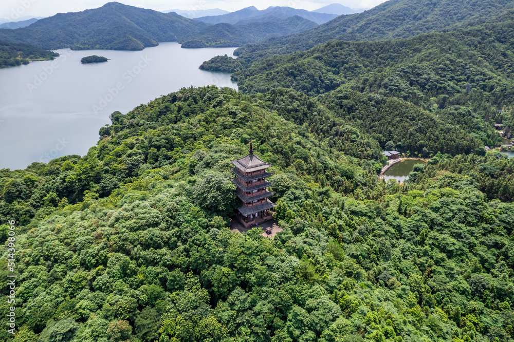 中国湖南省株洲市九仙湖风景区双塔