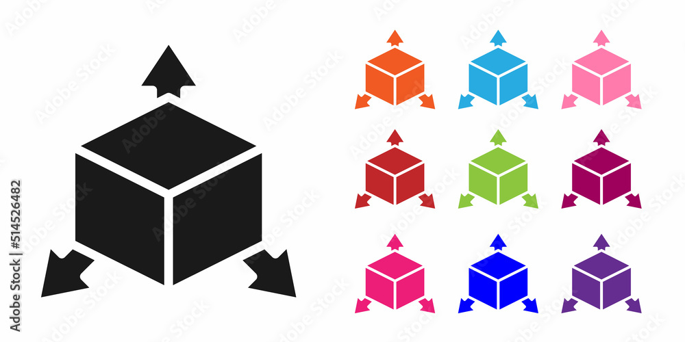 Black Isometric cube icon isolated on white background. Geometric cubes solid icon. 3D square sign. 