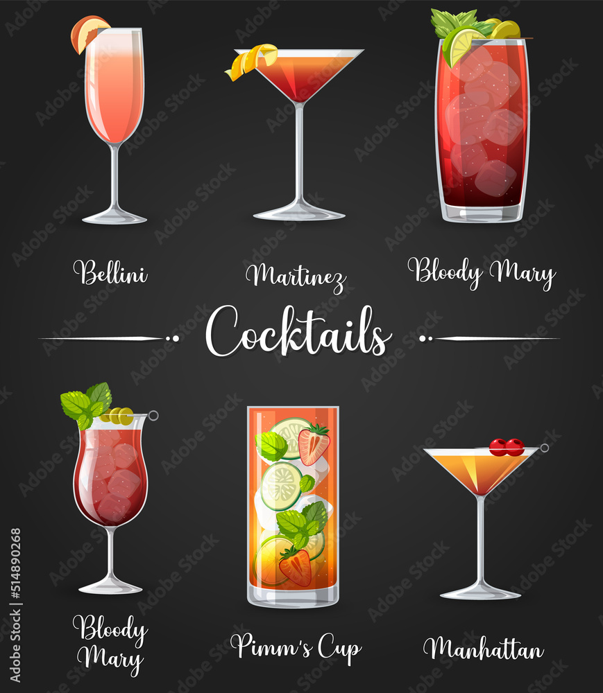 Cocktail menu poster design