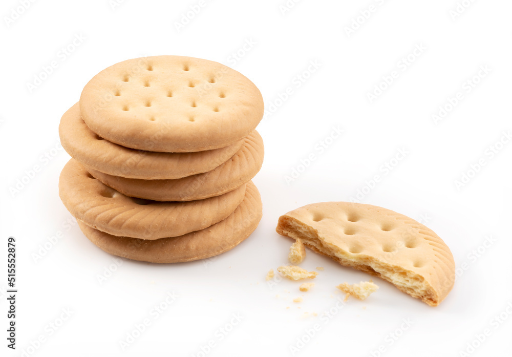 Cookies placed on a white background.