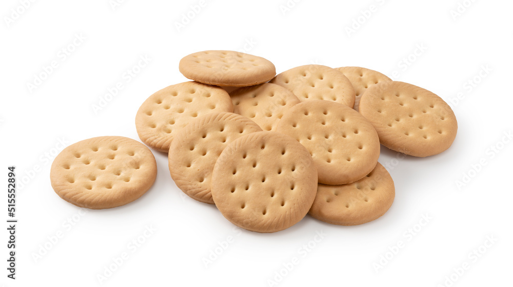 Cookies placed on a white background.