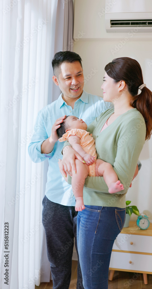 Young parent hug with child