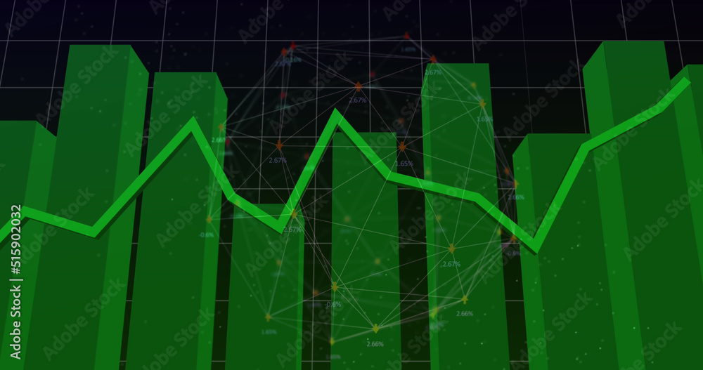 黑色背景下的金融数据处理连接网络图像