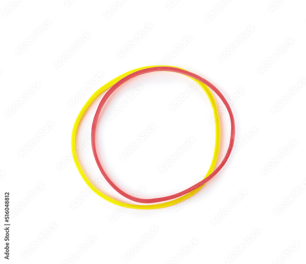 Rubber bands on white background