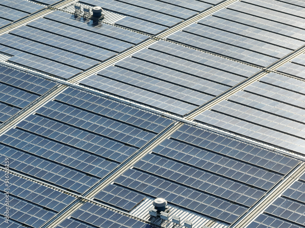 solar power station on factory rooftop