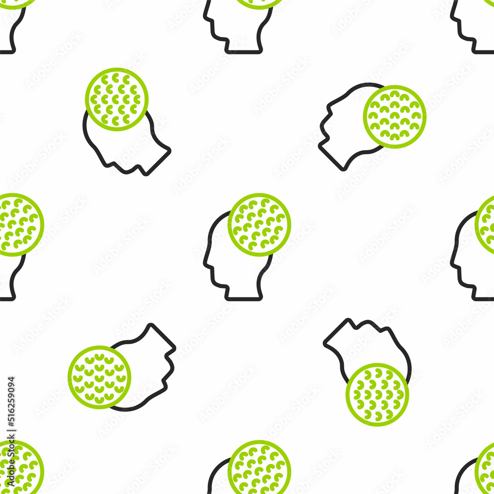 Line Golf ball icon isolated无缝图案，白色背景。Vector