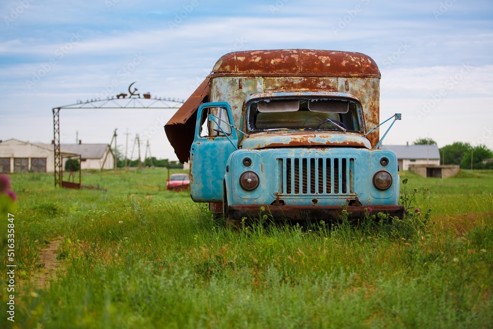 Stacks of old, retro, vintage cars