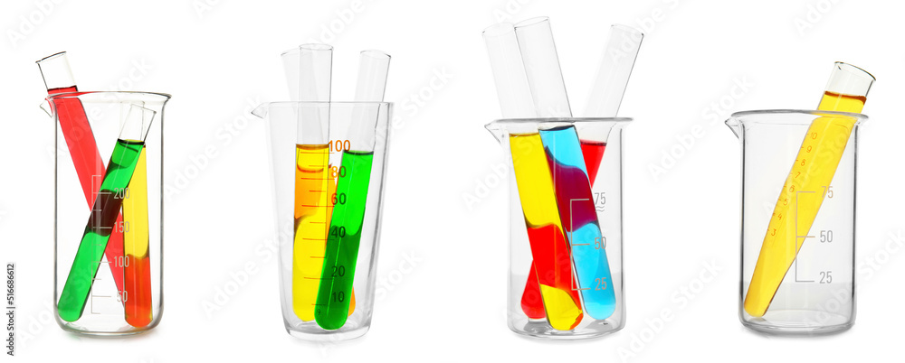 一套白色隔离的实验室玻璃器皿