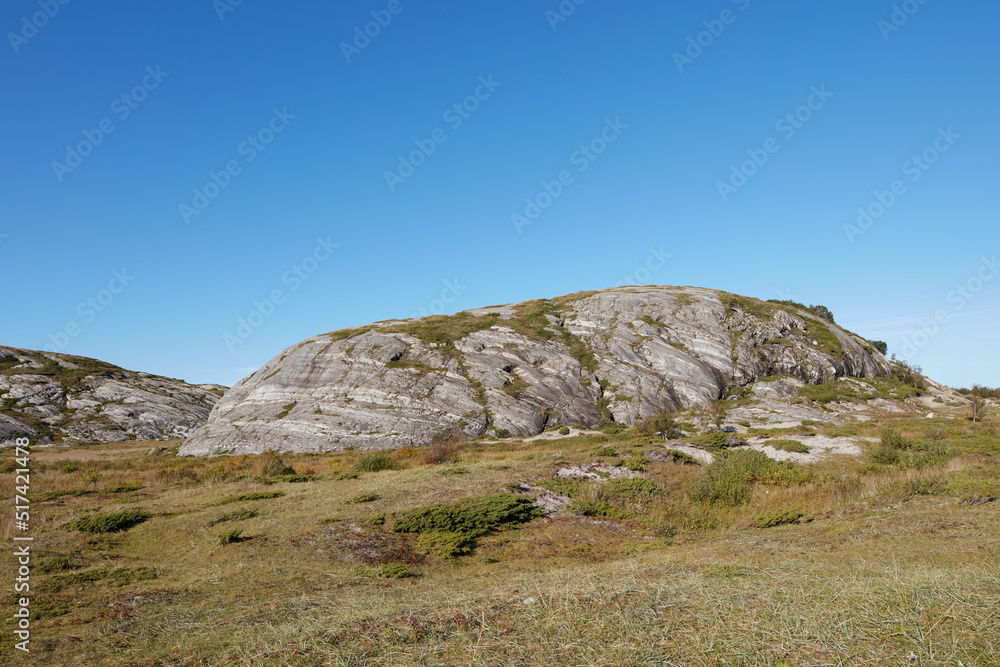 Scenic landscape of Bodo in Nordland with natural surrounding and blue sky copyspace background. Roc