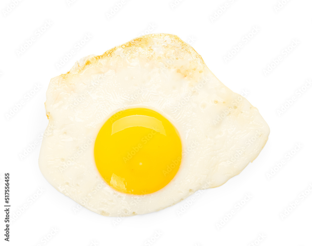 Fried egg isolated on white background