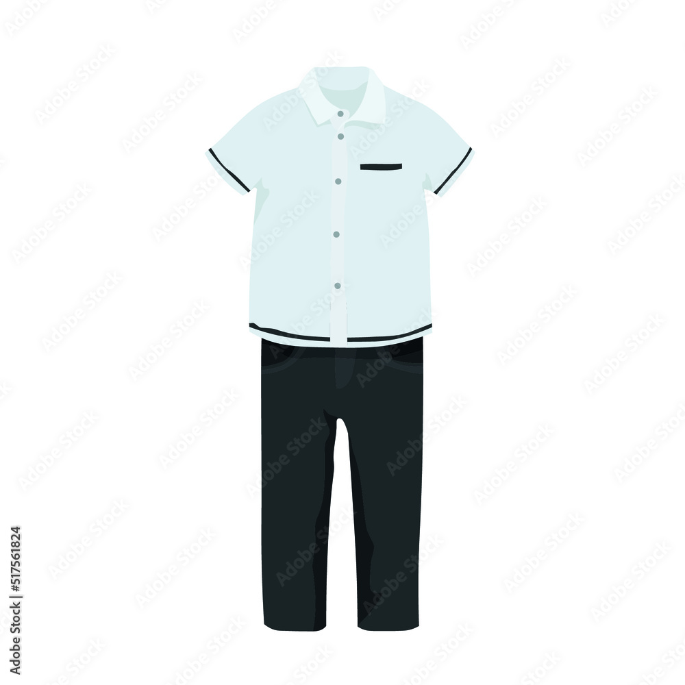 School uniform for boy on white background