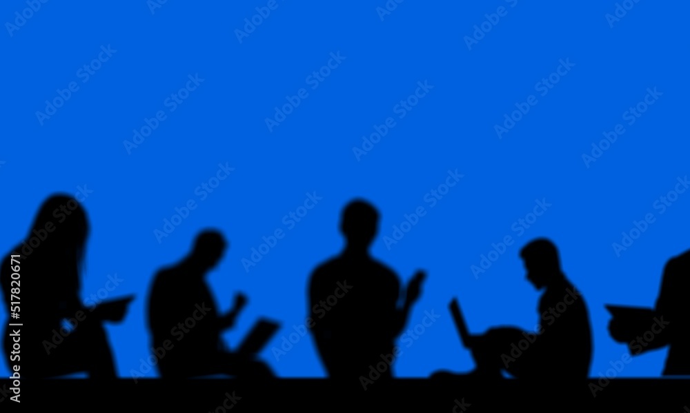 Group of business people chat on mobile phone and laptop. â€‹â€‹cross-platform, cloud-based instant 