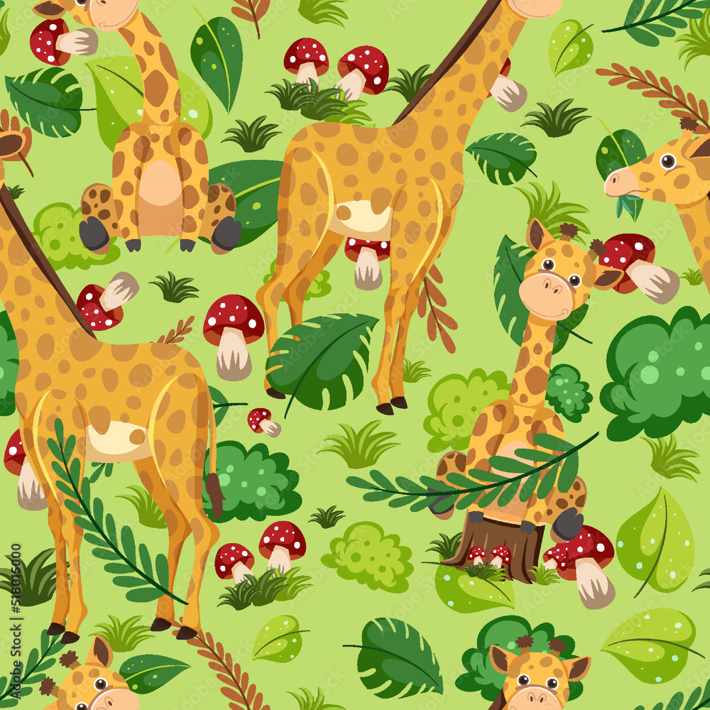 Cute giraffe seamless pattern